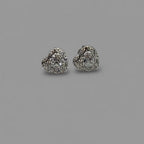 Pure Love — Floating Solitaire Heart Stud Earrings — 925 Sterling Silver