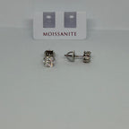 Moissanite White Cluster Stud Earrings — Sterling Silver