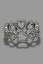 Ring of Sparkling Hearts — 925 Sterling Silver