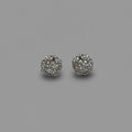 Stardust — Dense Pavé Round Crystal Stud Earrings — 925 Sterling Silver