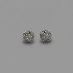 Stardust — Dense Pavé Round Crystal Stud Earrings — 925 Sterling Silver