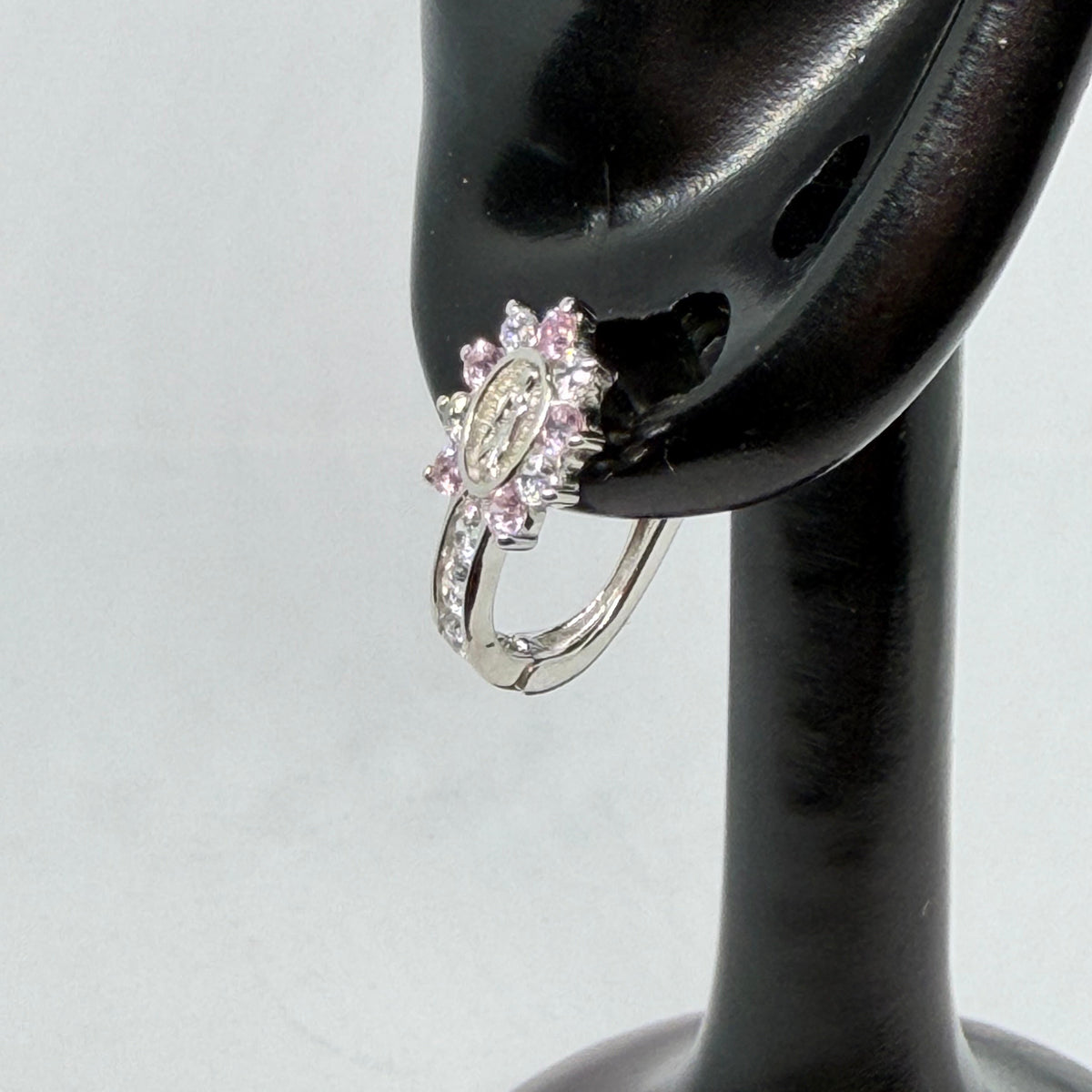 Virgin of Guadalupe Earrings – Pink & Crystal / Aretes Virgen de Guadalupe – Rosa y Cristal
