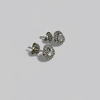 Heartbeat Luxe — Heart Halo Stud Earrings — 925 Sterling Silver