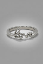 Love Script Ring — 925 Sterling Silver