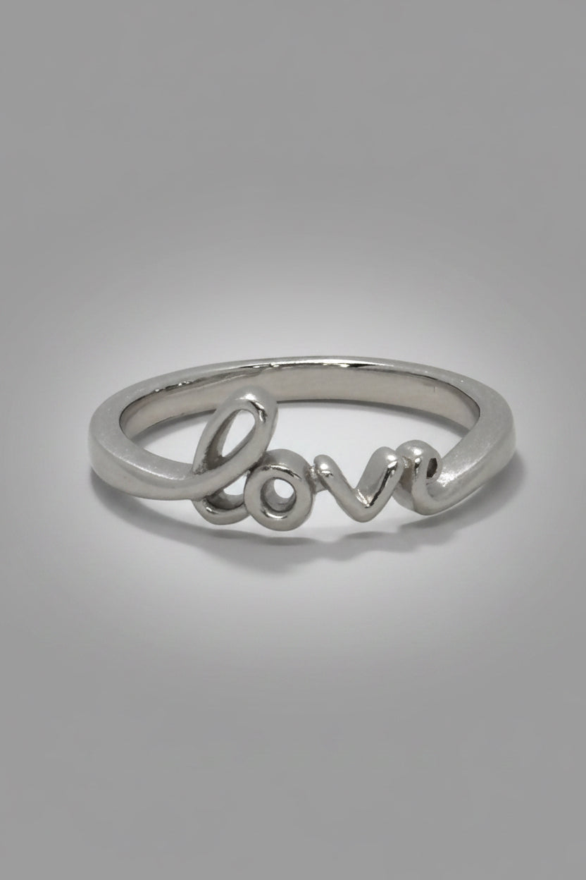 Love Script Ring — 925 Sterling Silver