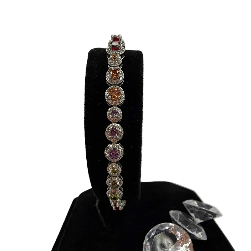 Rainbow Tennis Bracelet — 925 Sterling Silver
