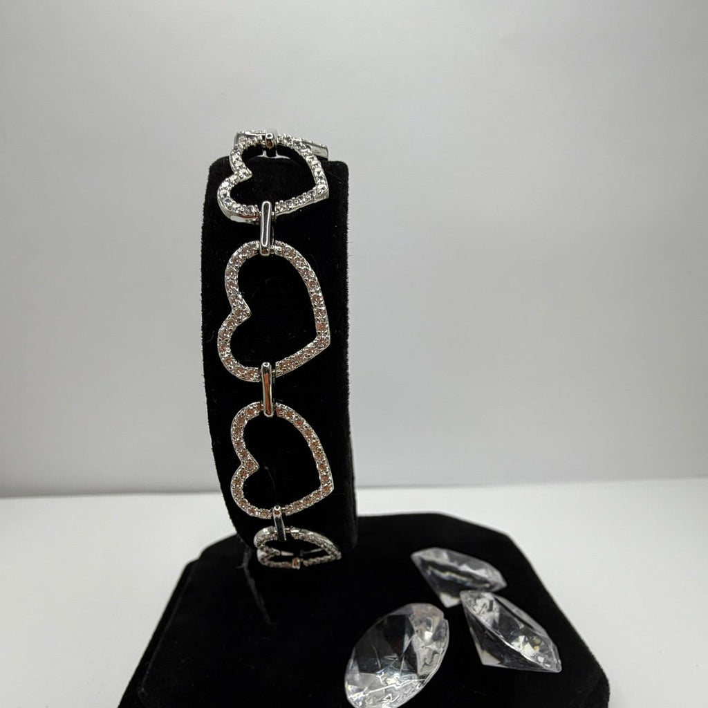 Sparkling Hearts Bracelet — 925 Sterling Silver
