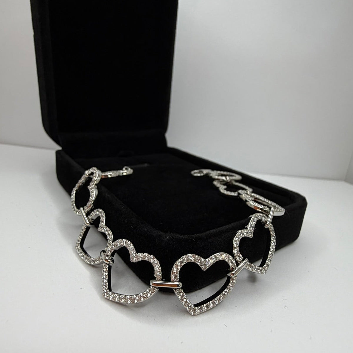 Sparkling Hearts Bracelet — 925 Sterling Silver