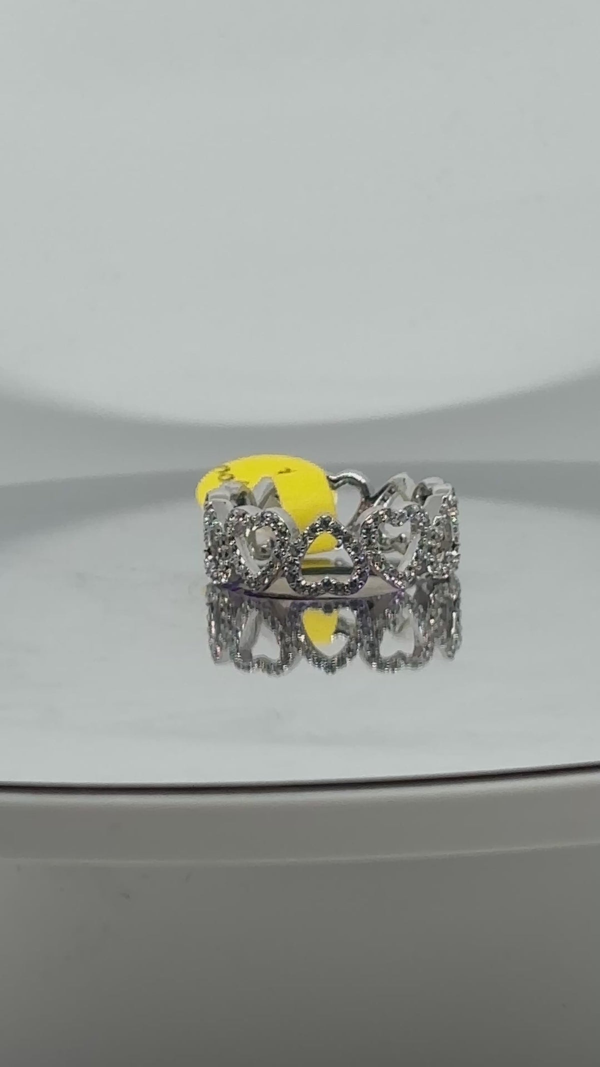 Ring of Sparkling Hearts — 925 Sterling Silver