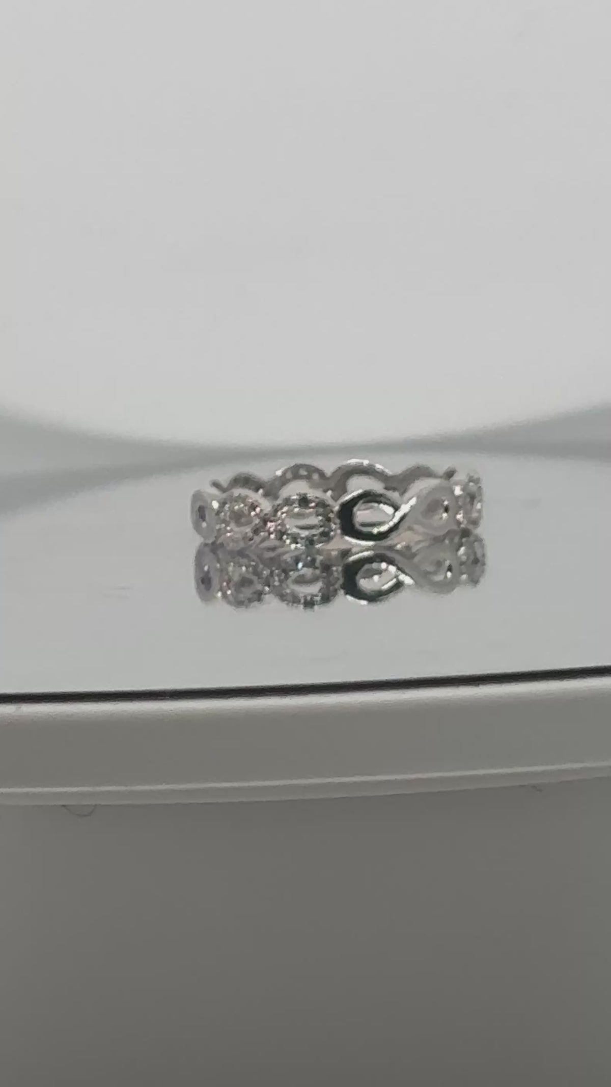 Silvery Infinity Ring — 925 Sterling Silver
